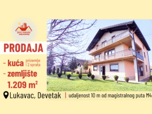 Prodaje se kuća površine 405 m2 u Lukavcu, naselje Devetak